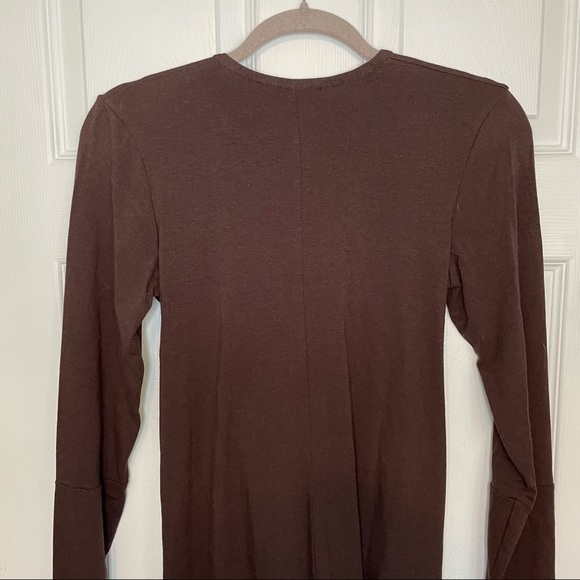 Lundström Brown Cotton Rayon Long Sleeve Top Blouse 12 Made in Canada - Picture 3 of 6
